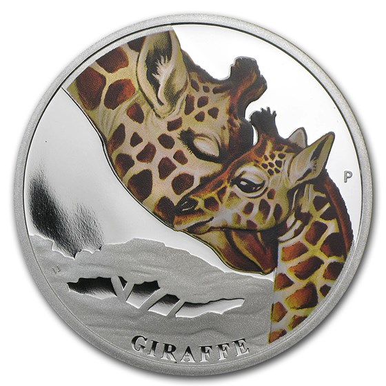 2014 Australia 1/2 oz Silver Mother's Love Proof (Giraffe) 2014 Australia 1/2 oz Silver Mother's Love Proof (Giraffe)